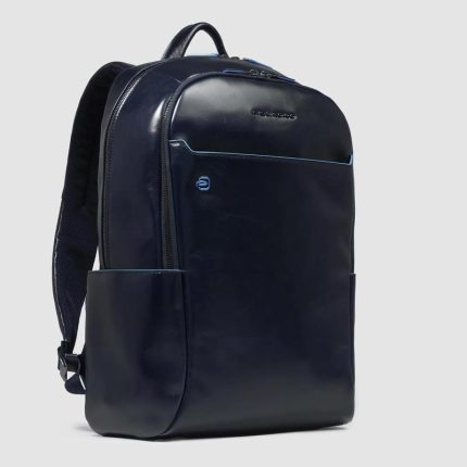 Piquadro Zaino blu in pelle porta pc 15,6" Blue Square