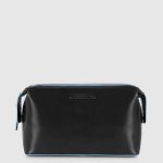 Piquadro Beauty case uomo nero in pelle Blue Square