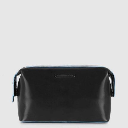 Piquadro Beauty case uomo nero in pelle Blue Square