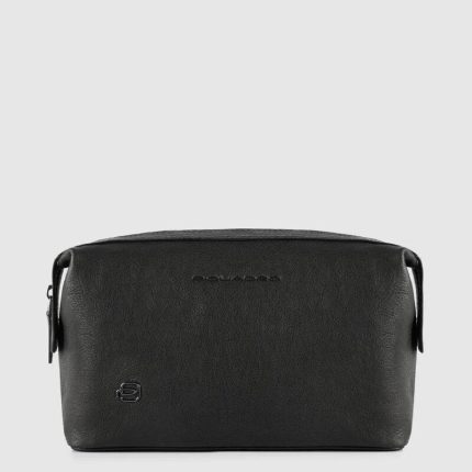 Piquadro Beauty case uomo nero in pelle Black Square
