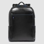 Piquadro Zaino nero in pelle porta pc 15,6" Blue Square