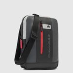 Piquadro Borsello a tracolla uomo grigio in pelle porta iPadrban