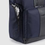 Piquadro Zaino blu in tessuto riciclato e pelle porta pc 15,6" Brief
