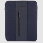 Piquadro Portablocco blu in tessuto riciclato e pelle con scomparto per iPado 12,9" Brief