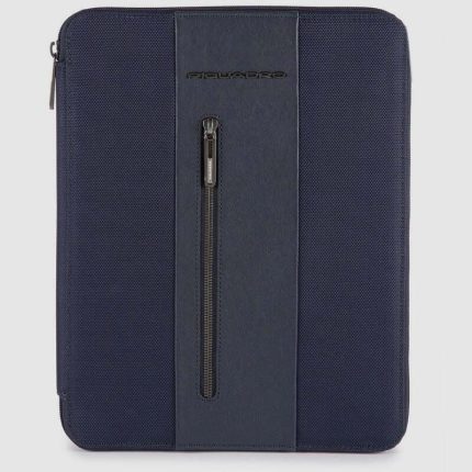 Piquadro Portablocco blu in tessuto riciclato e pelle con scomparto per iPado 12,9" Brief