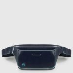 Piquadro Marsupio uomo blu in pelle Blue Square