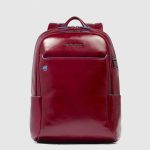 Piquadro Zaino rosso in pelle porta pc 14" Blue Square
