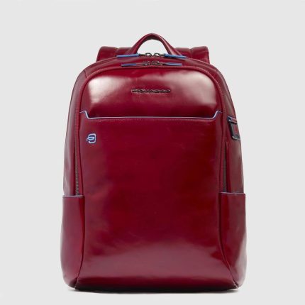 Piquadro Zaino rosso in pelle porta pc 14" Blue Square