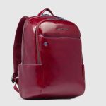 Piquadro Zaino rosso in pelle porta pc 14" Blue Square