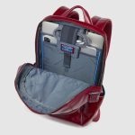 Piquadro Zaino rosso in pelle porta pc 14" Blue Square