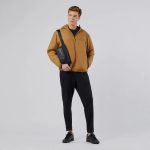 Piquadro Marsupio uomo blu in tessuto riciclato e pelle Brief