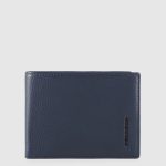 Piquadro Portafogli uomo blu in pelle con porta documenti Modus