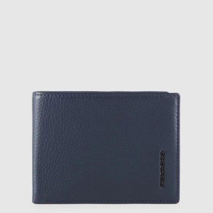 Piquadro Portafogli uomo blu in pelle con porta documenti Modus