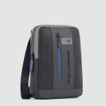 Piquadro Borsello a tracolla uomo grigio in pelle porta iPadrban