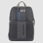 Piquadro Zaino grigio in pelle porta pc 14" Urban