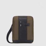 Piquadro Borsello uomo verde - nero in tessuto riciclato e pelle porta iPadrief