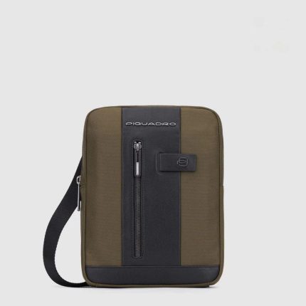 Piquadro Borsello uomo verde - nero in tessuto riciclato e pelle porta iPadrief