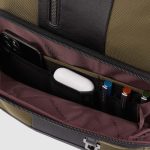 Piquadro Zaino verde - nero in tessuto riciclato e pelle porta pc 14" Brief