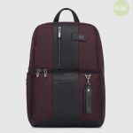Piquadro Zaino wenge - nero in tessuto riciclato e pelle porta pc 14" Brief