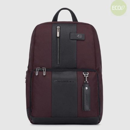 Piquadro Zaino wenge - nero in tessuto riciclato e pelle porta pc 14" Brief
