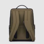 Piquadro Zaino verde - nero in tessuto riciclato e pelle porta pc 15,6" Brief