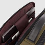 Piquadro Zaino verde - nero in tessuto riciclato e pelle porta pc 15,6" Brief