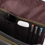 Piquadro Zaino verde - nero in tessuto riciclato e pelle porta pc 15,6" Brief