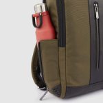 Piquadro Zaino verde - nero in tessuto riciclato e pelle porta pc 15,6" Brief