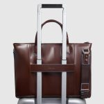 Piquadro Borsa mogano in pelle porta pc 15,6" espandibile Blue Square