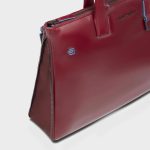 Piquadro Borsa rossa in pelle porta pc 15,6" espandibile Blue Square