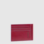 Piquadro Portacarte sottile rosso in pelle Blue Square