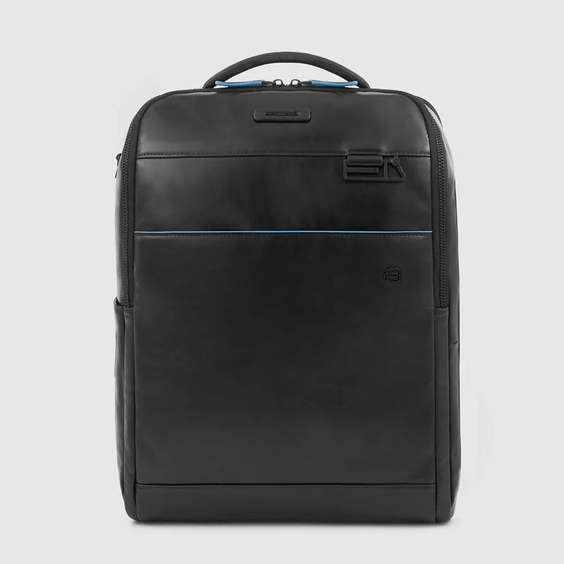 Piquadro Zaino nero in pelle porta computer 15,6" e porta iPadlue Square Piquadro Zaino nero in pelle porta computer 15,6" e porta iPadlue Square