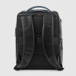 Piquadro Zaino nero in pelle porta computer 15,6" e porta iPadlue Square