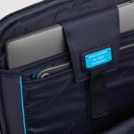 Piquadro Zaino nero in pelle porta computer 15,6" e porta iPadlue Square