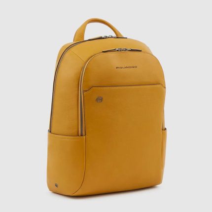 Piquadro Zaino giallo in pelle porta pc 14" Black Square