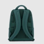 Piquadro Zaino verde in pelle porta pc 14" Black Square