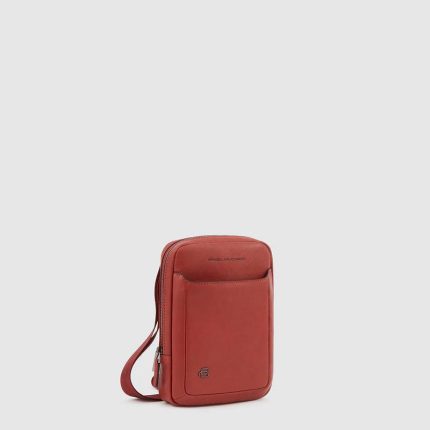 Piquadro Borsello uomo rosso in pelle Black Square