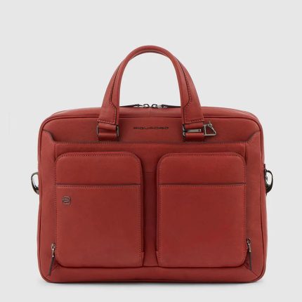 Piquadro Borsa rossa in pelle porta pc 14" Black Square