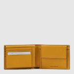 Piquadro Portafogli uomo giallo in pelle con porta documenti Black Square