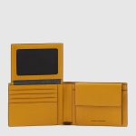 Piquadro Portafogli uomo giallo in pelle con porta documenti Black Square