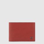 Piquadro Portafogli uomo rosso in pelle con porta documenti Black Square