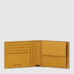 Portafogli uomo giallo in pelle con porta monete Black Square