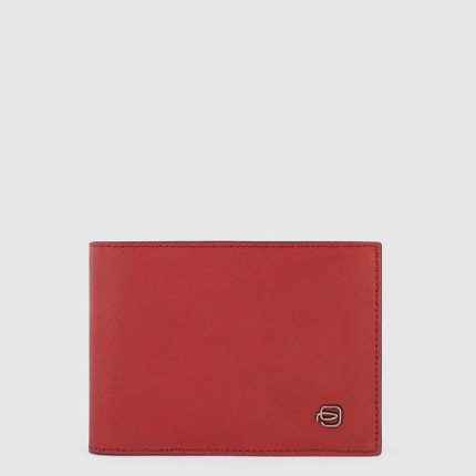 Portafogli uomo rosso in pelle con porta monete Black Square