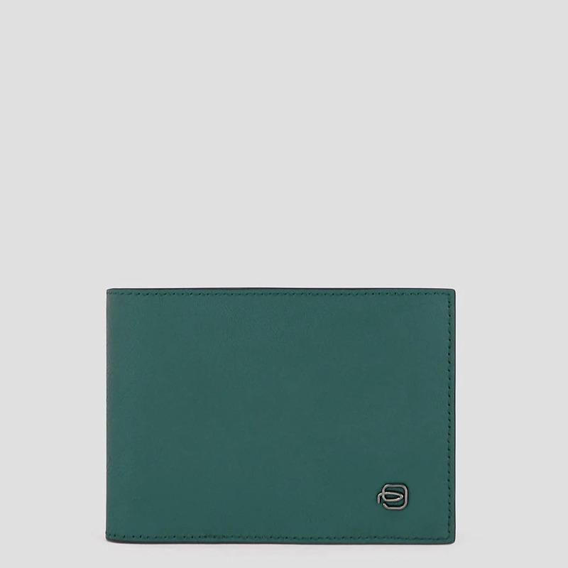 Portafogli uomo verde in pelle con porta monete Black Square Portafogli uomo verde in pelle con porta monete Black Square