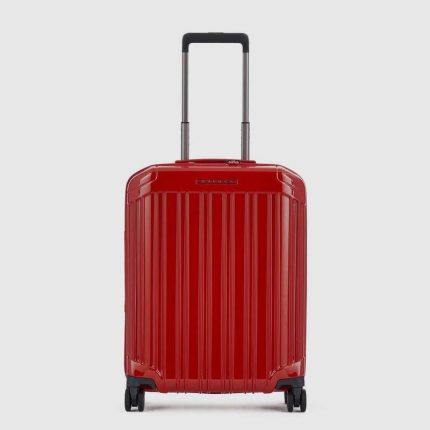 Piquadro Trolley da cabina rigido rosso in policarbonato a 4 ruote PQ-Light