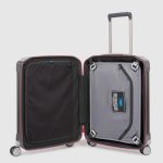 Piquadro Trolley da cabina rigido grigio e rosso in policarbonato a 4 ruote PQ-Light