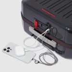 Piquadro Trolley da cabina rigido grigio e rosso in policarbonato a 4 ruote PQ-Light