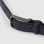 Piquadro Cintura uomo blu in pelle con fibbia ad ardiglione