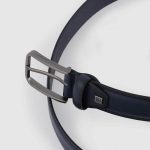 Piquadro Cintura uomo blu in pelle con fibbia ad ardiglione