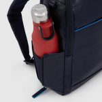 Piquadro Zaino blu in pelle porta PC 14" con porta iPadlue Square